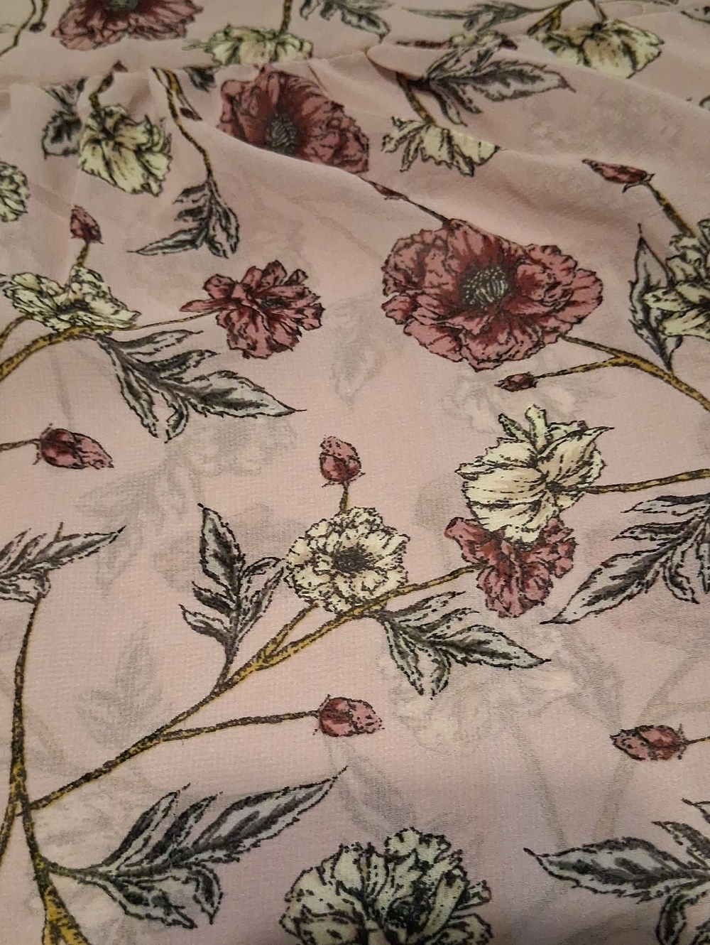 Floral Lace-Trim Pink Peasant Blouse - Picture 8 of 8